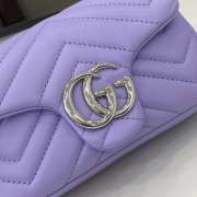 Uubags Gucci GG Marmont Mini Shoulder Bag In Purple Lambskin Leather 16.5x9.5x4.5cm - 2