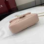 Uubags Gucci GG marmont mini shoulder bag in pink beige leather 16.5x9.5x4.5cm - 6
