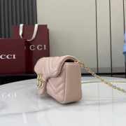 Uubags Gucci GG marmont mini shoulder bag in pink beige leather 16.5x9.5x4.5cm - 4