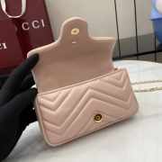Uubags Gucci GG marmont mini shoulder bag in pink beige leather 16.5x9.5x4.5cm - 3