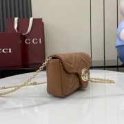 Uubags Gucci GG marmont mini shoulder bag in brown leather 16.5x9.5x4.5cm - 6