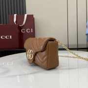 Uubags Gucci GG marmont mini shoulder bag in brown leather 16.5x9.5x4.5cm - 5