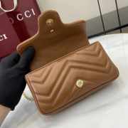 Uubags Gucci GG marmont mini shoulder bag in brown leather 16.5x9.5x4.5cm - 3