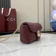 Uubags Gucci GG marmont mini shoulder bag in rosso ancora red leather 16.5x9.5x4.5cm - 6