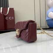 Uubags Gucci GG marmont mini shoulder bag in rosso ancora red leather 16.5x9.5x4.5cm - 4
