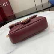 Uubags Gucci GG marmont mini shoulder bag in rosso ancora red leather 16.5x9.5x4.5cm - 3