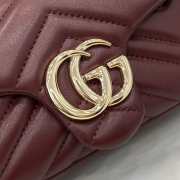 Uubags Gucci GG marmont mini shoulder bag in rosso ancora red leather 16.5x9.5x4.5cm - 2