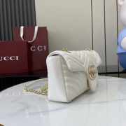 Uubags Gucci GG marmont mini shoulder bag in white leather 16.5x9.5x4.5cm - 5