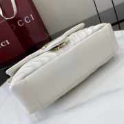 Uubags Gucci GG marmont mini shoulder bag in white leather 16.5x9.5x4.5cm - 4