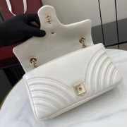 Uubags Gucci GG marmont mini shoulder bag in white leather 16.5x9.5x4.5cm - 3