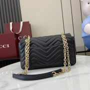Uubags Gucci GG marmont mini shoulder bag in black leather 16.5x9.5x4.5cm - 5