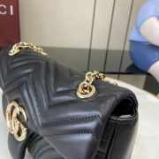 Uubags Gucci GG marmont mini shoulder bag in black leather 16.5x9.5x4.5cm - 4