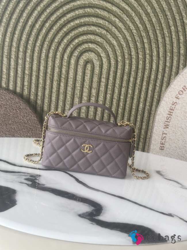Uubags Chanel AP4407 Vanity bag light purple glossy calfskin with grain effect & gold-plated metal - 1