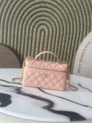Uubags Chanel AP4407 Vanity bag light pink glossy calfskin with grain effect & gold-plated metal - 1