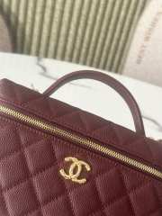 Uubags Chanel AP4407 Vanity bag burgundy glossy calfskin with grain effect & gold-plated metal - 3