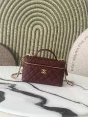 Uubags Chanel AP4407 Vanity bag burgundy glossy calfskin with grain effect & gold-plated metal - 1