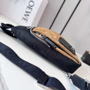 Uubags Loewe Flex sling bag in canvas and suede in black/dark Gold 31x18x10cm - 5