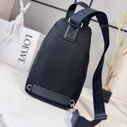 Uubags Loewe Flex sling bag in canvas and suede in black/dark Gold 31x18x10cm - 4