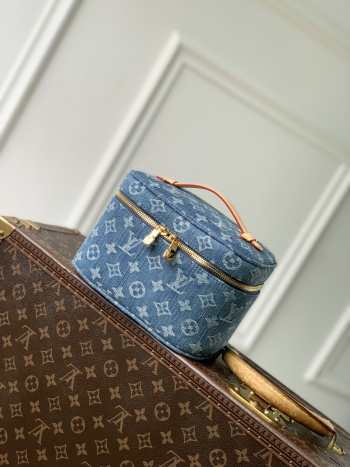 Uubags Louis Vuitton M27946 Nice Mini Bag Blue Denim Fabric 20x13.5x12cm