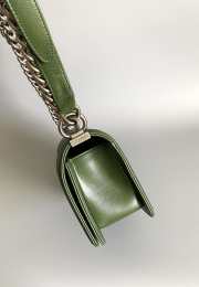 Uubags Chanel Medium Le Boy Green Flap Bag Quilted Leather With Silver Hardware 20.5x12x8.5cm - 5