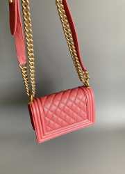 Uubags Boy Chanel small handbag in calfskin & gold-plated metal pink 12x20.5x8.5cm - 4