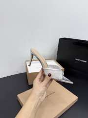 Uubags Gianvito Rossi Silver Crystal-Embellished Pointed-Toe Mule 8.5cm - 6