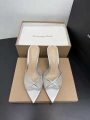 Uubags Gianvito Rossi Silver Crystal-Embellished Pointed-Toe Mule 8.5cm - 5