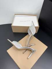 Uubags Gianvito Rossi Silver Crystal-Embellished Pointed-Toe Mule 8.5cm - 2