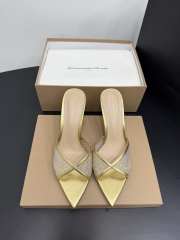 Uubags Gianvito Rossi Gold Crystal-Embellished Pointed-Toe Mule 8.5cm - 1