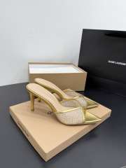 Uubags Gianvito Rossi Gold Crystal-Embellished Pointed-Toe Mule 8.5cm - 3