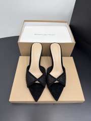 Uubags Gianvito Rossi Black Crystal-Embellished Pointed-Toe Mule 8.5cm - 1