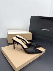 Uubags Gianvito Rossi Black Crystal-Embellished Pointed-Toe Mule 8.5cm - 5