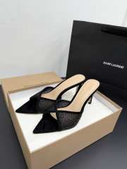 Uubags Gianvito Rossi Black Crystal-Embellished Pointed-Toe Mule 8.5cm - 3