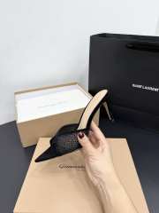 Uubags Gianvito Rossi Black Crystal-Embellished Pointed-Toe Mule 8.5cm - 2