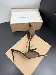 Uubags Gianvito Rossi Brown Crystal-Embellished Pointed-Toe Mule 8.5cm - 3