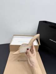 Uubags Gianvito Rossi Beige Crystal-Embellished Pointed-Toe Mule 8.5cm - 4