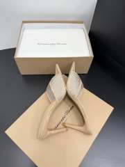 Uubags Gianvito Rossi Beige Crystal-Embellished Pointed-Toe Mule 8.5cm - 2