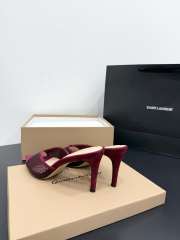 Uubags Gianvito Rossi Burgundy Crystal-Embellished Pointed-Toe Mule 8.5cm - 6