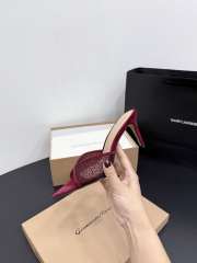 Uubags Gianvito Rossi Burgundy Crystal-Embellished Pointed-Toe Mule 8.5cm - 5