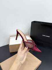 Uubags Gianvito Rossi Burgundy Crystal-Embellished Pointed-Toe Mule 8.5cm - 4