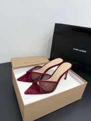 Uubags Gianvito Rossi Burgundy Crystal-Embellished Pointed-Toe Mule 8.5cm - 2