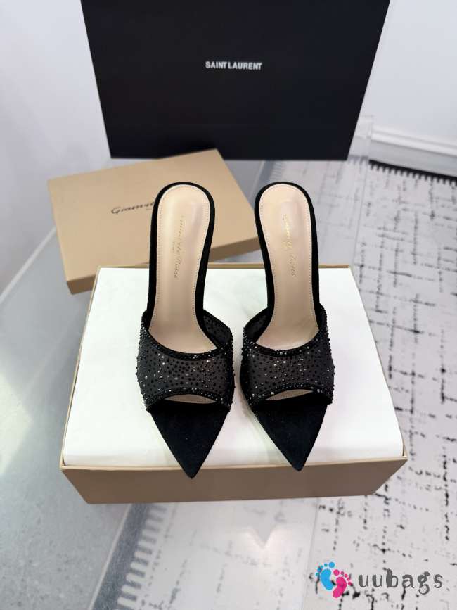 Uubags Gianvito Rossi Rania 85 crystal-embellished mules in black - 1