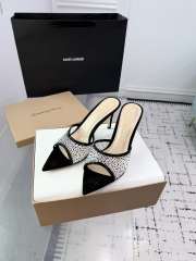 Uubags Gianvito Rossi Rania 85 crystal-embellished mules in white/ black - 6