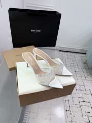 Uubags Gianvito Rossi Rania 85 crystal-embellished mules in white - 4