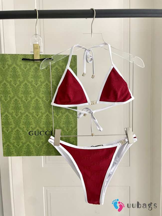 Uubags Gucci GG terrycloth bikini in red - 1