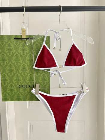 Uubags Gucci GG terrycloth bikini in red