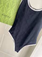 Uubags Gucci Piped terry-jacquard swimsuit in blue  - 6