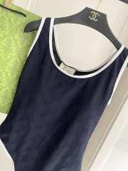 Uubags Gucci Piped terry-jacquard swimsuit in blue  - 5