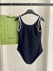 Uubags Gucci Piped terry-jacquard swimsuit in blue  - 3