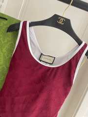 Uubags Gucci Piped terry-jacquard swimsuit in red - 2